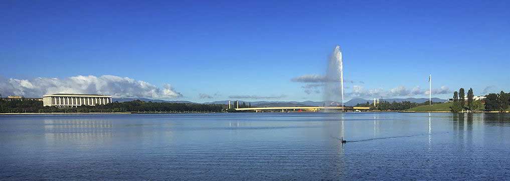 Scenic view of Canberra skyline, illustrating the region serviced by Just Covers in Canberra for quality pool cover solutions.